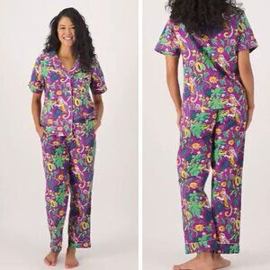 Print Fresh Purple Printed Pajama Pants Size 1X 41691
